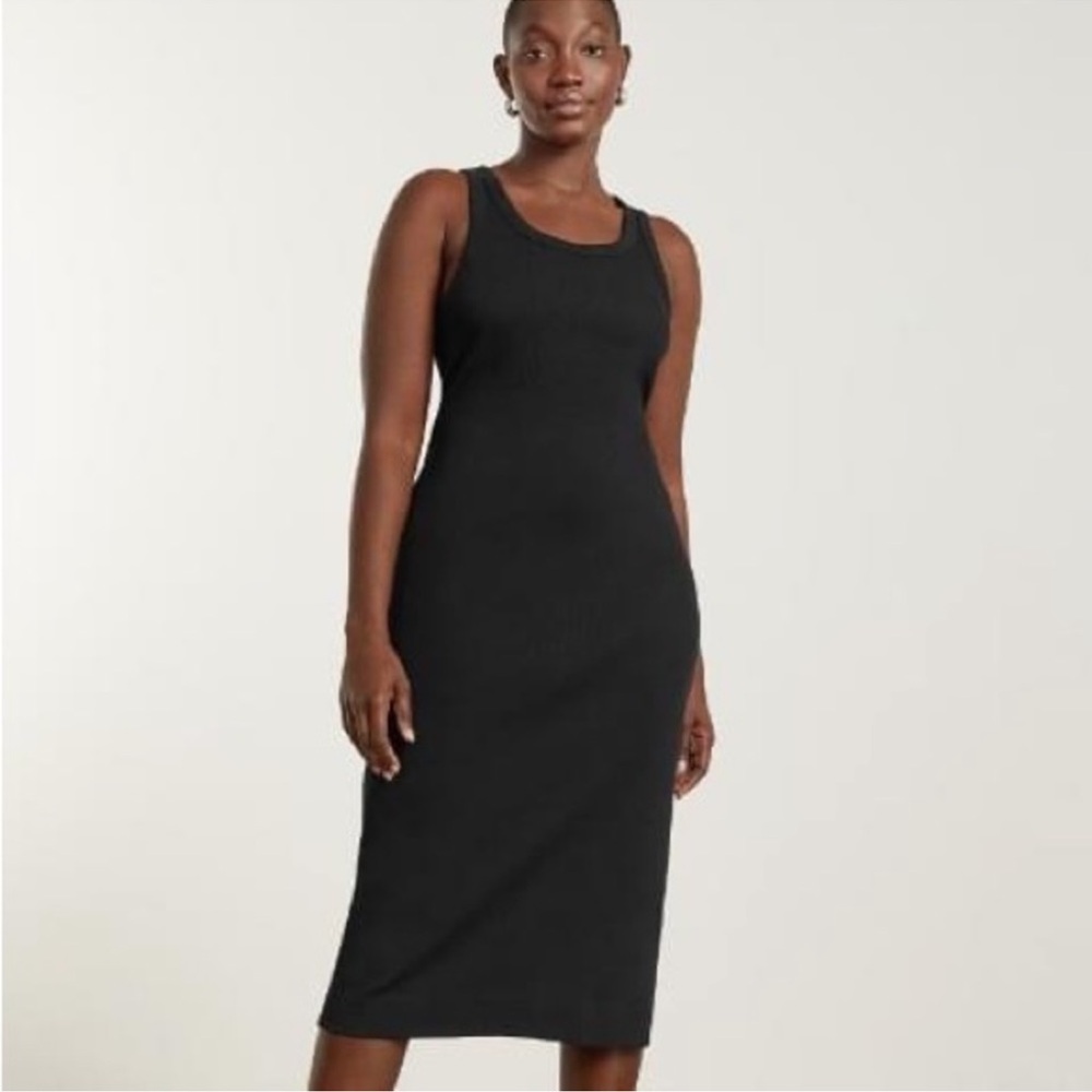 Everlane black midi tank dress